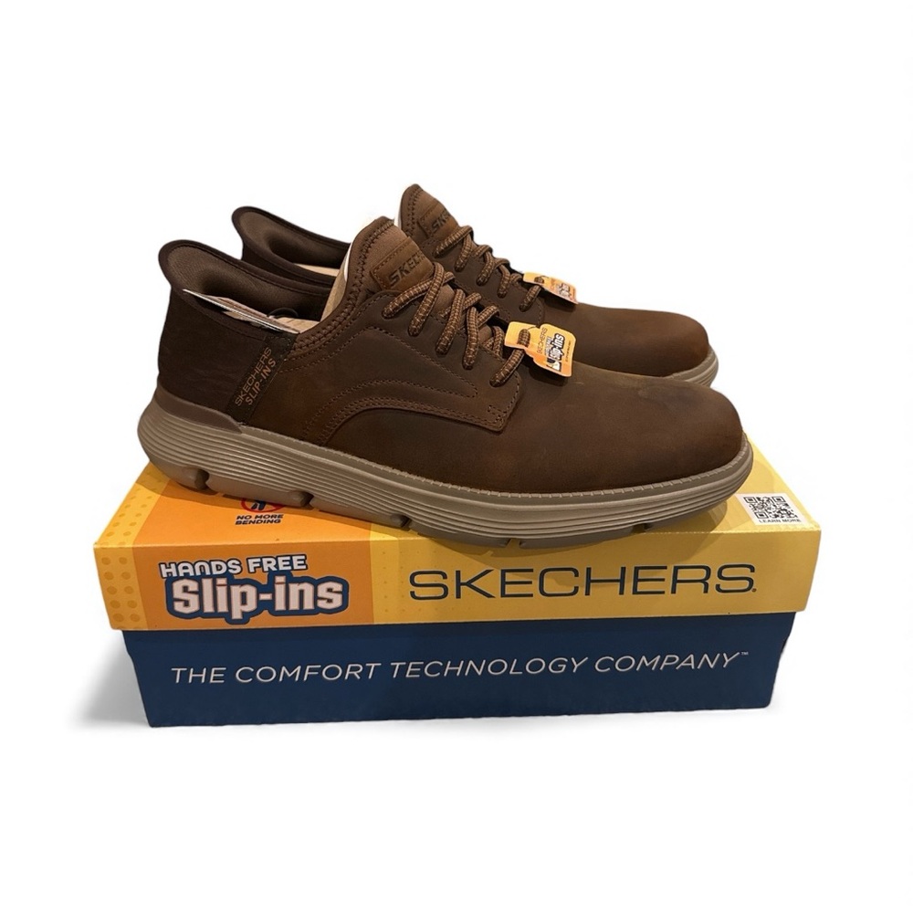 Skechers Men's Garza - Gervin Slip-On Shoes Dark Brown Size 11 NEW IN BOX